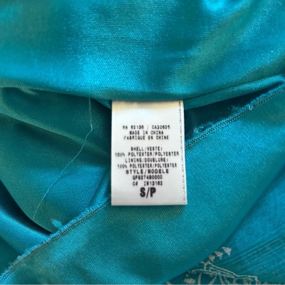 Guess Aqua Blue and White Sleeveless Maxi Sundress SZ S - Picture 6 of 7